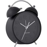 Karlsson Iconic Wecker - matt black - Ø 11 cm - Tiefe 5,5 cm