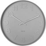 Karlsson Mr. Grey Numbers Wanduhr - warm grey - Ø 37,5 cm - Tiefe 6 cm