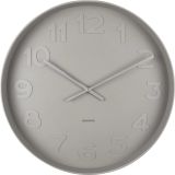 Karlsson Mr. Grey Numbers Wanduhr - warm grey - Ø 51 cm - Tiefe: 7 cm