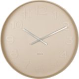 Karlsson Mr. Brown Numbers Wanduhr - sand brown - Ø 51 cm - Tiefe: 7 cm