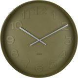 Karlsson Mr. Green Numbers Wanduhr - moss green - Ø 51 cm - Tiefe: 7 cm