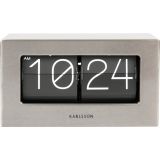 Karlsson Boxed Flip Wand- und Tischuhr - brushed steel - 21 x 8,5 x 11 cm