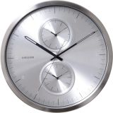 Karlsson Multiple Time Wanduhr - aluminium brushed - Ø 50 cm