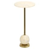 House Nordic Salo Beistelltisch - brass/marble - 41 x 41 x 58 cm