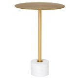 House Nordic Lecco Beistelltisch - brass/marble - 41 x 41 x 58 cm