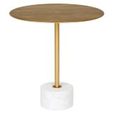 House Nordic Lecco Beistelltisch - brass/marble - 51 x 51 x 52 cm