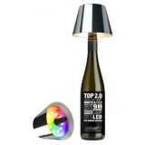 Sompex TOP 2.0 Akku-Flaschenleuchte - Lampenschirm für Bottles - chrom - Ø 12,5 cm - Höhe: 11 cm