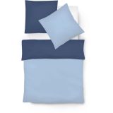 fleuresse Lech W Wendebettwäsche-Set aus Flanell - hellblau-marine - 240x220 / 2x80x80 cm