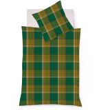fleuresse Lech Bettwäsche-Set aus Flanell - grün - 155x220 / 80x80 cm