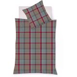 fleuresse Lech Bettwäsche-Set aus Flanell - rot-beige - 200x200 / 2x80x80 cm