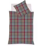 fleuresse Lech Bettwäsche-Set aus Flanell - rot-beige - 135x200 / 80x80 cm