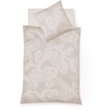 fleuresse Lech Bettwäsche-Set aus Jacquard-Flanell - mandel - 155x220 / 80x80 cm