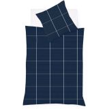 fleuresse Lech Bettwäsche-Set aus Flanell - indigo - 155x200 / 80x80 cm