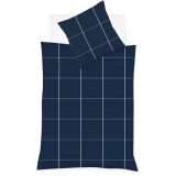 fleuresse Lech Bettwäsche-Set aus Flanell - indigo - 135x200 / 80x80 cm