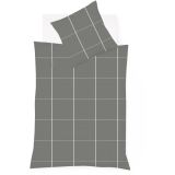 fleuresse Lech Bettwäsche-Set aus Flanell - dunkelgrau - 155x220 / 80x80 cm