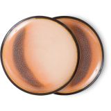 HK living Ceramic 70's Dessertteller 2er Set - horizon - 2er-Set: Ø 17,5 cm - 17,5x17,5x2 cm