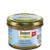 Ökoland Geflügel-Leberwurst mit, 160 g Glas