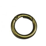 Karabinerring/Karabinerhaken Rund Altmessing 16mm - 1 Stk