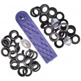 Prym Schnürsenkel / Sling Rings Schwarz Oxid. 8mm - 24 Stück