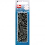 Prym Color Snaps Druckknöpfe Kunststoff Rund Dunkelgrau 12,4mm - 30 St
