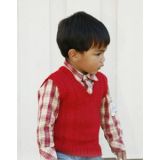 Justus by DROPS Design - Strickmuster mit Kit Weste mit V-Ausschnitt u - 7/8 år