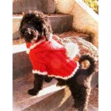 Santa Dog by DROPS Design - Strickmuster mit Kit Hundepullover für Wei - X-Small