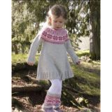 Forest Dance by DROPS Design - Strickmuster mit Kit Kleid mit rundem Y - 7/8 år