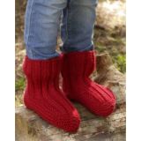 Tomato Jam by DROPS Design - Strickmuster mit Kit Kinder-Slipper Rippe - 29/31