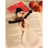 Snowman Bookmark by DROPS Design - Häkelmuster mit Kit Lesezeichen Sch - Snemand bogmærke by DROPS Design