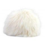 Pompon Quaste Kaninchenhaar Weiß 90 mm