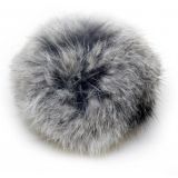 Pompon Quaste Kaninchenhaar Grau 100 mm