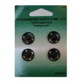 Druckknöpfe Schwarz 15mm 4 Stk