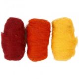 Wolle zum Nadelfilzen Gelb/Rot Harmony 3x10 g