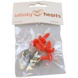 Infinity Hearts Sicherheitsaugen / Amigurumi Augen Nase Rot 18x13mm -