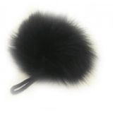 Pompon Quaste Kaninchenhaar Schwarz 90 mm