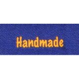Beidseitiges Label Handmade Marineblau