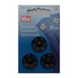 Prym Druckknöpfe Schwarz 21mm 3 Stk