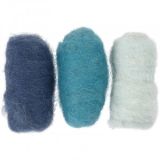 Wolle zum Nadelfilzen Blue Harmony 3x10g