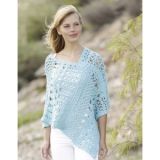 Sky Love by DROPS Design - Häkelmuster mit Kit Poncho mit Spitzenmuste - Small / Medium
