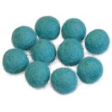 Filzkugeln Wolle 10mm Türkis C2 - 10 Stk