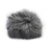 Pompon Quaste Kaninchenhaar Grau 90 mm