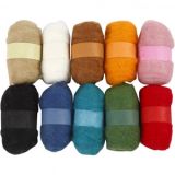 Wolle zum Nadelfilzen Farbenmix 10x25g