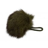 Pompon Quaste Kaninchenhaar Armee Grün 90 mm