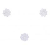 Aufbügeletiketten Weiße Blume 2 cm - 3 Stück