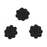 Bügelbilder Schwarze Blume 2cm - 3 Stk