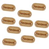 Infinity Hearts Label Handmade Holz 22x11mm - 10 Stk