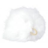 Pompon Quaste Kaninchenhaar Weiß 100 mm