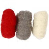 Wolle zum Nadelfilzen Weihnachtsfarben 3x10 g