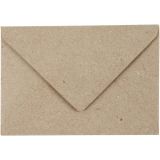 Recycelter Kuvert, Umschlaggröße 7,8x11,5 cm, 120 g, Natur, 50Stk/ 1 P