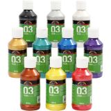 Acrylfarbe Metallic, Metallic, Sortierte Farben, 10x120ml/ 1 Pck